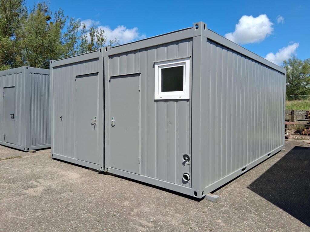 Kontener DUO biurowy podwójny socjalny z łazienką oraz aneksem kuchennym – wymiary : 6,06 m x 4,90 m
