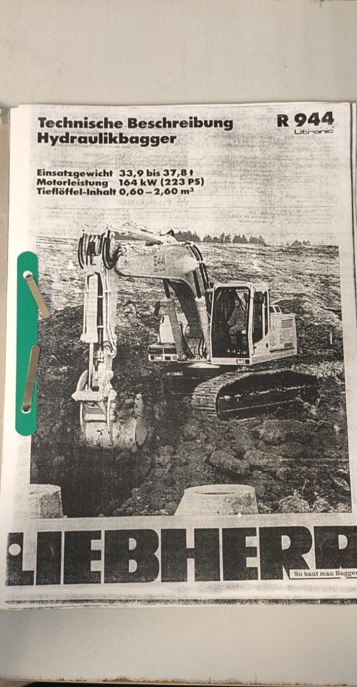 Liebherr R944 Litronic dane techniczne maszyny