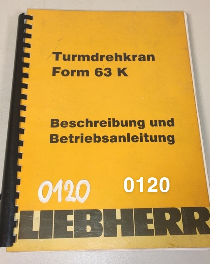 Liebherr Turmdrehkran Form 63k instrukcja obsługi