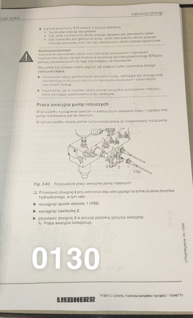 Liebherr R904 C Litronic instrukcja obsługi