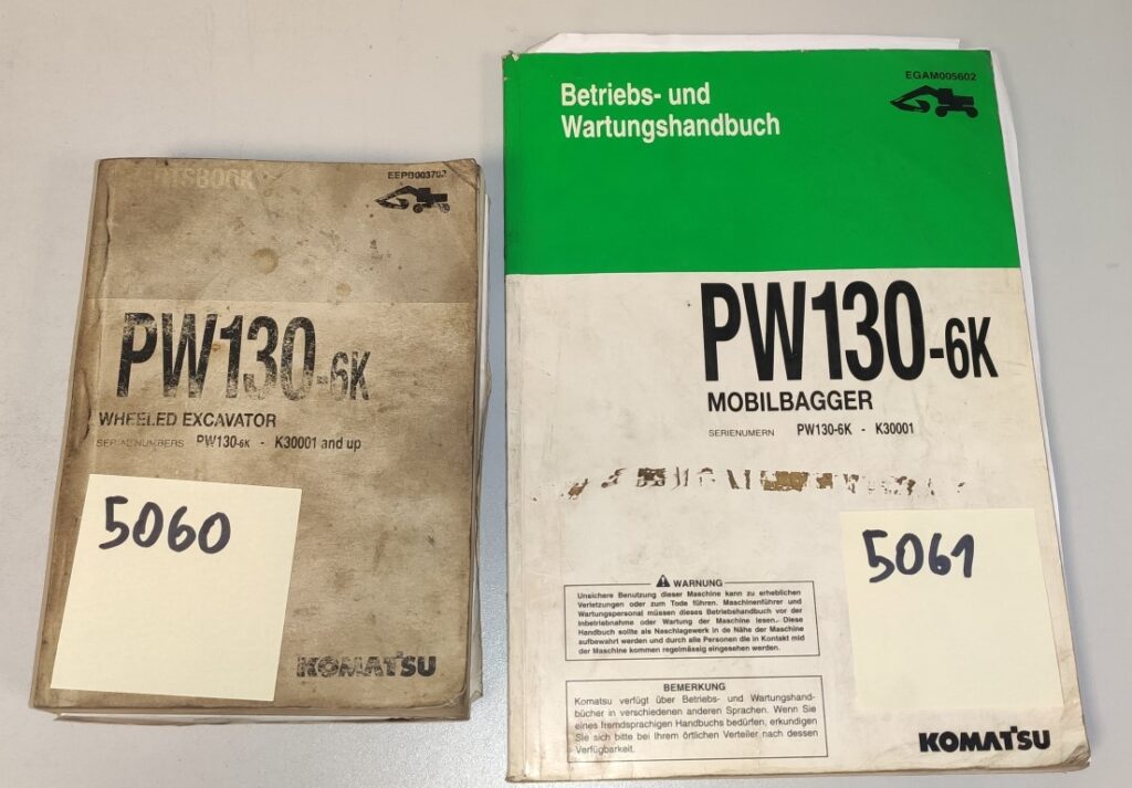 KOMATSU PW130-6K katalog części zamiennych + instukcja obsługi DTR