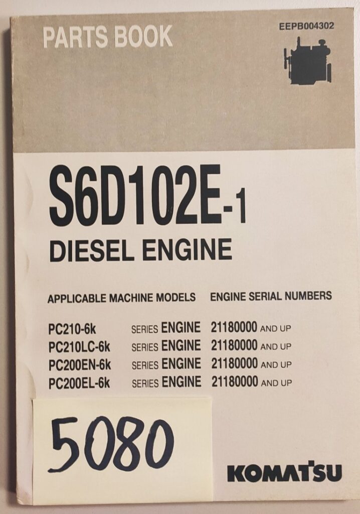 KOMATSU silnik S6D102E-1 katalog części zamiennych