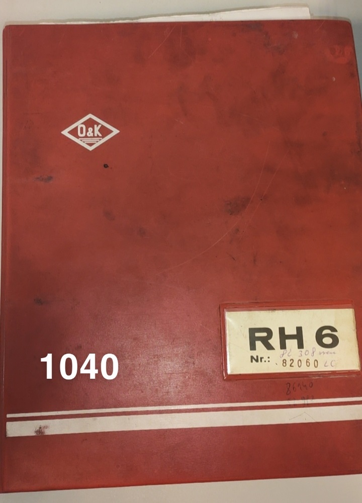 O&K RH6 / RH6 HD / RH6 LC koparka instrukcja obsługi + katalog części zamiennych