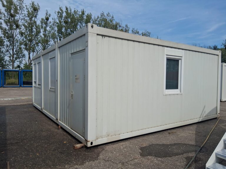 Pawilon, Kontener potrójny biurowy socjalny, UKŁAD TRZECH KONTENERÓW, duże biuro – wymiary 6,06 m x 7,35 m